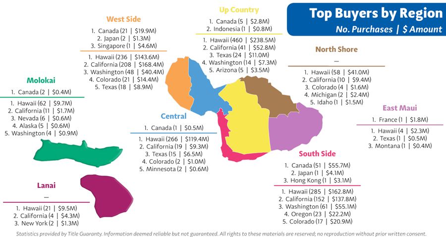 Maui Real Estate Buyers by Region 2015