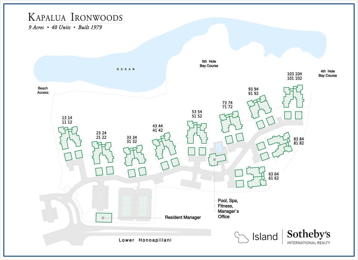 Kapalua jerntræ kort