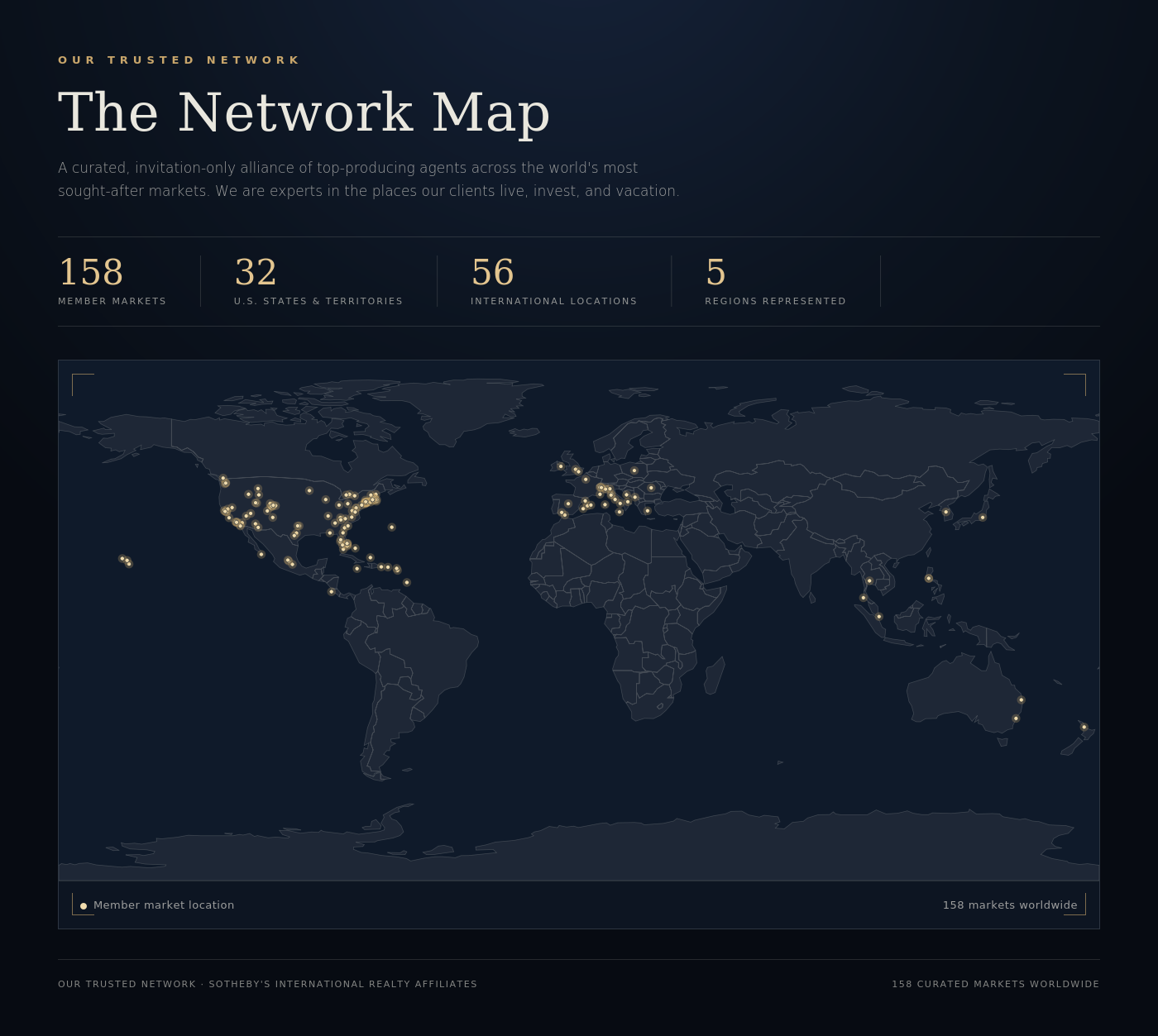 Our Trusted Network is a curated network of real estate professionals across the Sotheby's International Realty brand